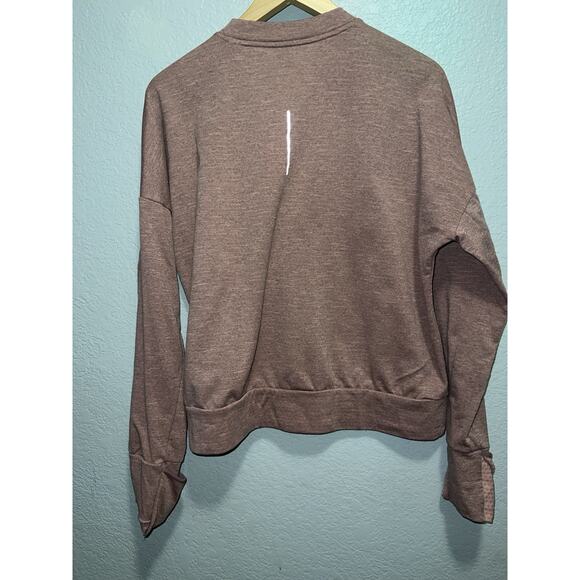 Nike Sweatshirt Womens Size M Burgundy Thumb Holes Dri Fit Running Sport - Picture 8 of 8